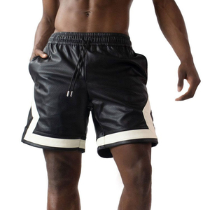 Men's Black Polyester Bermuda Shorts Mid Rise Drawstring Waist Quick Dry Sporty Style With Side Stripe Woven Fabric - Product Image 1