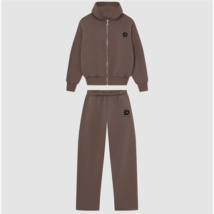 Survêtements d'hiver personnalisés respirants à capuche, style streetwear, avec logo personnalisé, en coton épais, coupe oversize - Product Image 5
