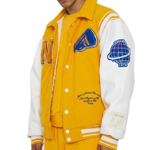 Chaqueta Universitaria Personalizada con Diseño de Letras para Hombre, Transpirable, con Cuello Alto para Invierno - Product Image 1
