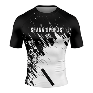 Rashguard de compression MMA BJJ pour entraînement, unisexe, pour adultes, en Spandex/Coton, manches longues, teint en pièce, UPF50+, séchage rapide, 220g - Product Image 4