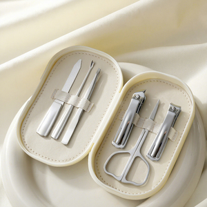 Kit de coupe-ongles en métal noir mat de luxe 4-en-1, 15 pièces, ensemble professionnel de toilettage et d'hygiène avec ressort unique, logo personnalisé - Product Image 6