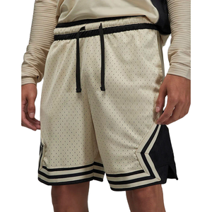 Shorts de sport pour hommes grande taille imprimé diamant 100% polyester maille rotin noir séchage rapide confortable taille élastique rayé - Product Image 1