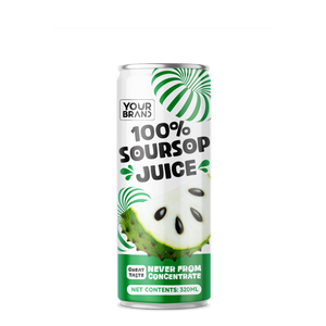 Jus de corossol naturel 100% 320ml, boisson aux fruits en canette d'aluminium, vente en gros, étiquette personnalisée, fabricant Vietnam - Product Image 1
