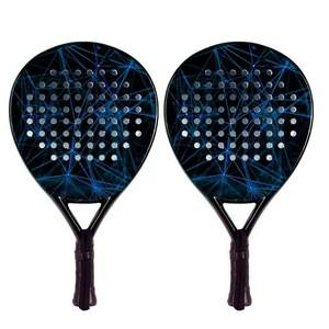 Paleta de Pickleball Iluminada de Diseño Moderno, 40 Orificios, Forma Estándar, Negra con Patrón de Luz Azul, para Adultos, Núcleo de Panal - Product Image 3