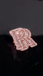 Custom Initial RR Letter <b>Ring</b> <b>925</b> <b>Silver</b> 10K Gold Hip Hop Men's Iced Out Lab Diamond Jewelry Pass Test D Color 3D Initial Bling - Product Image 6