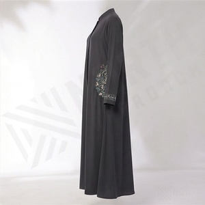 2025 OEM Kimono Abaya pour femmes musulmanes, en tissu polyester épais, doux et très extensible, col en V, manches longues, pour fêtes, Ramadan, mariages - Product Image 3