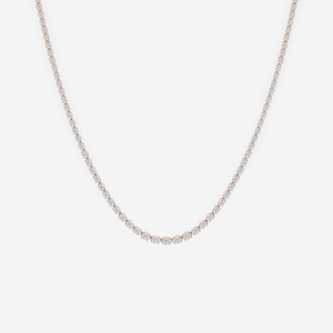 Collar de tenis de lujo con diamantes cultivados en laboratorio de 17 quilates, diseño ovalado, elegante y brillante, para mujer - Product Image 1