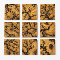 Sous-verre carré en bois fait main, tapis de thé, décoration de table pour la maison et la cuisine