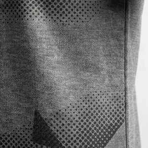Polo pour homme à manches courtes en tricot gris à imprimé géométrique, séchage rapide, style décontracté - Product Image 5