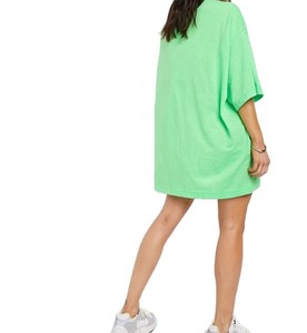 Vestido Camiseta Extra Grande para Mujer, Color Sólido, Manga Tres Cuartos, Cuello Redondo, 100% Algodón, Corte Holgado, Estilo Jersey Tejido para Primavera/Verano - Product Image 6