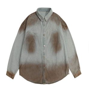 Men Denim Shirts Classic Casual Cotton Button Front Shirt <b>Soft</b> Comfortable Long Sleeve Winter Breathable Eco-Friendly Loose Fit - Product Image 1