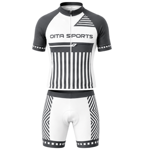 Charcoal Grey <b>White</b> <b>Cycling</b> <b>Jersey</b> Shorts Set Short Sleeve Full Zip Breathable Padded Bike Racing Training Team Sportswear - Product Image 1