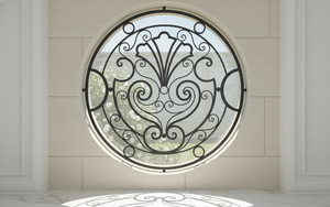 Élégant panneau de clôture décoratif en fer forgé avec motif gravé en spirale, thème nature écologique, surface thermolaquée pour extérieur - Product Image 2