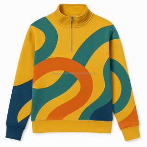 Sweat-shirt à capuche léger en polaire pour homme, personnalisé, éco-responsable, avec demi-fermeture éclair, idéal pour le sport, la course et le jogging - Product Image 4