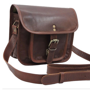กระเป๋าหนังแท้ SALVA LEATHER สำหรับผู้ชาย สะพายไหล่แบบไขว้ สีน้ำตาล สไตล์วินเทจ พร้อมตัวล็อคแบบหัวเข็มขัด ปรับความจุได้ - Product Image 1