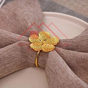 Rond de serviette à fleurs en métal Rond de serviette décoratif pour table d'hôtel et de restaurant Dernier arrivage Vente en gros Rond de serviette fantaisie Best-seller - Product Image 4