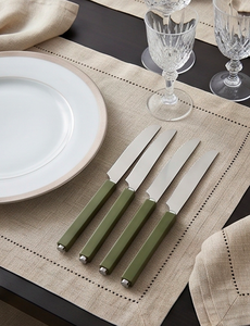 Modern Green Handle <b>Steak</b> <b>Knives</b> Set Matte Finish Dishwasher Safe Minimalist Design Flatware For Catering - Product Image 5