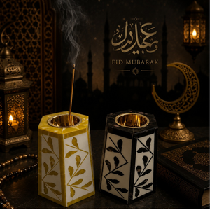Luxury Bakhoor Burner Handmade Mabkhara Incense Holder Arabic Oud Burner for Ramadan <b>Eid</b> Home Decor <b>Gift</b> Gold Inlay Design - Product Image 2