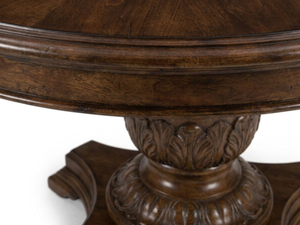 Table à manger ronde en chêne, style traditionnel, finition antique, base stable, 4 places, meubles de salle à manger pour la maison - Product Image 3