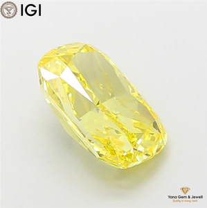 Diamant de laboratoire CVD de qualité supérieure, taille coussin, 4,00 carats, certifié IGI, couleur jaune vif fantaisie, clarté VS2, pour bijoux uniques - Product Image 4