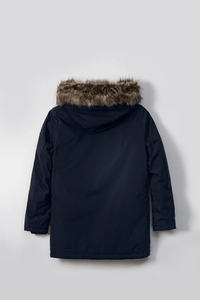Chaqueta Acolchada Larga Unisex para Invierno, con Capucha, Color Sólido, Impermeable, de Secado Rápido, con Ribete de Piel, Ropa Exterior Informal, Relleno de Poliéster - Product Image 4
