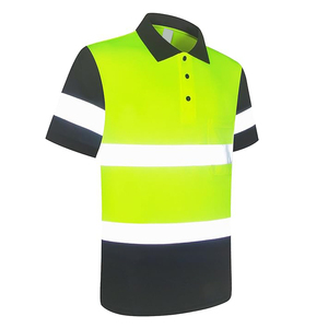 New Customizable Hi Vis Class 3 Polyester T-shirt Reflective Safety Workwear High Visibility Black Long Shirt - Product Image 5