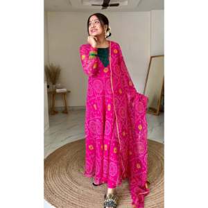 Traje Bandhej de Estilo Bohemio de Manga Larga para Mujer, Talla XS, Marca Lilah Rani, en Tela de Chifón Transpirable para Verano - Product Image 2