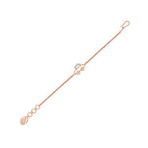 Pulsera de Diamantes con Diseño de Coche de Bebé en Oro Rosa de 18K para Mujer |   Linda pulsera de cadena con dije de coche |   Joyería de Regalo para Niños y Mamá - Product Image 1