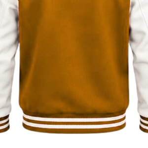 Chaqueta Clásica de Béisbol para Hombre, Estilo Letterman, Premium, con Mangas en Contraste, Cuello Acanalado a Rayas y Cierre de Broches - Product Image 5