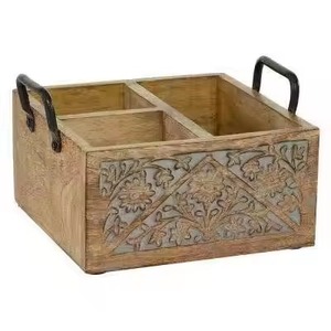 High Selling Wooden Caddy Cutlery Holder in Wall Nut Finished Caddy With Napkin Holder for Home Hotel Wedding Table caddy - Product Image 6