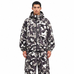 Ensemble de survêtement utilitaire camouflage urbain ODM pour homme, coupe-vent multi-poches à capuche, pantalon cargo Techwear, veste coupe-vent OEM pour homme - Product Image 4