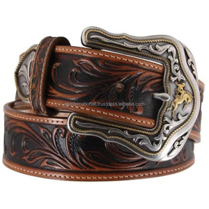 Cinturón de herramientas de cuero occidental de diseñador de pintura y tallado a mano floral personalizado para hombres y mujeres - Product Image 6