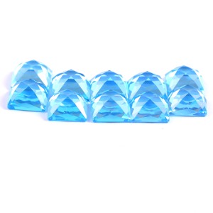 Topacio Azul Suizo Facetado, Corte Rosa Cuadrado de 6x6mm, Gema Suelta, Proveedor al por Mayor, Precio de Fábrica, Gema de Alta Calidad - Product Image 3