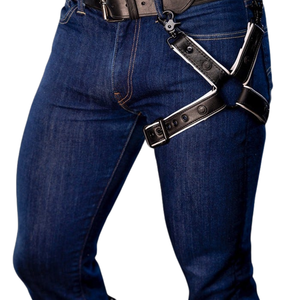 Étui de téléphone polyvalent pour homme, ajustement réglable, cuir de qualité supérieure, accessoire de mode club - Product Image 1