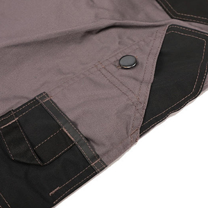 Pantalon de travail gris pour homme, plusieurs poches, tissu en toile, poids moyen, taille haute, braguette boutonnée, coupe droite, style automne - Product Image 6