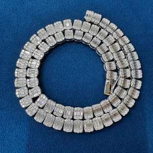 Collier chaîne à maillons personnalisé en moissanite VVS taille brillant rond, en argent sterling 925, bijoux de luxe style hip-hop glacé - Product Image 6
