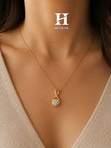 Elegante Collar con Colgante Solitario Infinito, Chapado en Oro de 14k, con Diamante de Corte Redondo para Mujer, Joyería de Regalo Significativa - Product Image 1