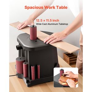 Levigatrice a Tamburo da Banco 2000 RPM con 6 Mandrini (da 1/2 a 3 pollici), Corsa da 0,59 pollici e Porta di Scarico Polvere - Product Image 3
