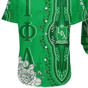 Camisa Hawaiana Personalizada Iota Phi Lambda, Verde Esmeralda, Estampado Dashiki, Manga Corta, Abotonada, Ropa Casual de Verano - Product Image 3