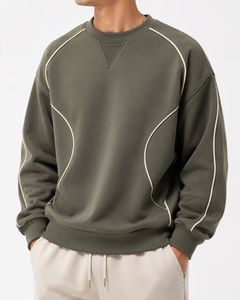 Sweat-shirt à capuche surdimensionné pour homme, vert olive uni, en polaire, décontracté, respirant, avec poche, séchage rapide, écologique, style hiver - Product Image 1