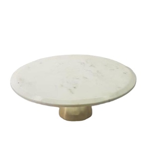 <b>Cake</b> <b>Stand</b> Decoration Single Plated White <b>Marble</b> Dessert for Wedding Parties Wholesale - Product Image 1