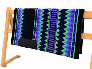 Tapis de selle western polyvalent Lamplight en laine avec doublure polaire et rembourrage en polyester pour l'équitation, noir, motif zigzag coloré - Product Image 2