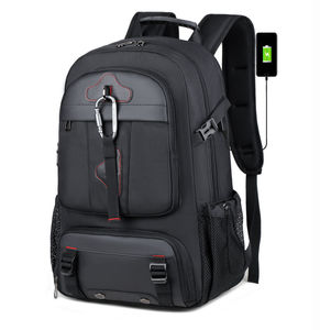 Grey Outdoor Travel Laptop <b>Backpack</b> Water Resistant Carabiner Bag - Product Image 5