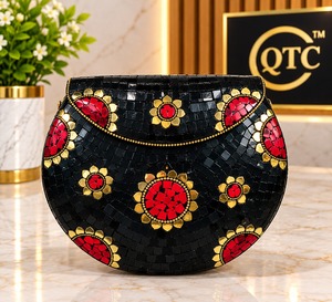 Handmade Bohemian Luxury <b>Mosaic</b> Clutch Bag Beaded Rhinestone Waterproof Evening Purse Custom Bridal Party Clutch for Women - Product Image 2
