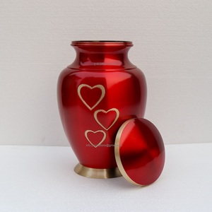 High Quality Brass Cremation Urn for Adult Human Ashes with Engraved Hearts Design Customizable Urns Funeral Supplies - Product Image 6