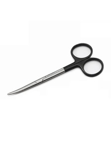Ciseaux chirurgicaux manuels à manche noir, à lame émoussée, à pointe fine, outil en plastique, à tête fine, droits et coudés - Product Image 5