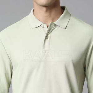 Camisa Polo de Manga Larga para Hombre, Corte Moderno, Tela Ligera y Cómoda, Excelente Opción para Uniforme de Oficina y Vestimenta Casual - Product Image 4