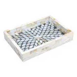 New Design Resin & MOP Inlay Serving & <b>Storage</b> <b>Trays</b> For Weddings Ramadan Eid Festive Rectangular Serving Platters For Tabletop - Product Image 5