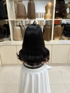 Perruques chinoises en gros à ondulations longues sans colle, pré-épilées, en cheveux humains vierges bruts HD transparents pour perruques Lace Front, petites/grandes tailles - Product Image 5