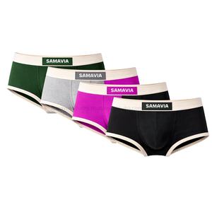 SAMAVIA Calzoncillos Boxer de Punto con Cuentas, Personalizables, Transpirables, de Tiro Medio, para Hombre, de Spandex y Algodón, con Patrón Liso, Cómodos y Elásticos - Product Image 5
